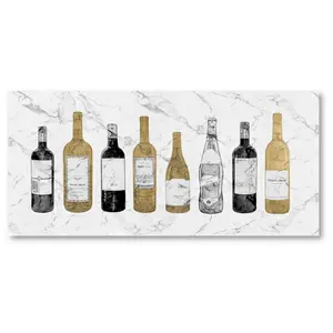 Courtside Market Wine Bottle 12x24 Canvas WallArt