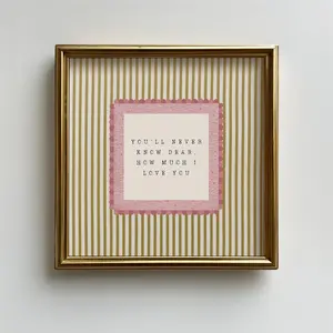 You'll Never Know Dear How Much I Love You Nursery Print Neutral Striped Girls Room Decor Cottagecore Wall Art Baby Girl Bedroom Poster Vintage Nursery Quote Artwork Unframed Kids Room Decoration Gift Idea