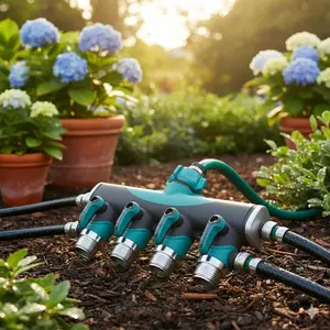 4-Way Water Splitter Hose Connector: Durable Garden Irrigation Tool for Lawn, Yard & Farm, Multi-Purpose Outdoor Faucet Adapter with Leak-Proof Design, Garden Hose Connectors