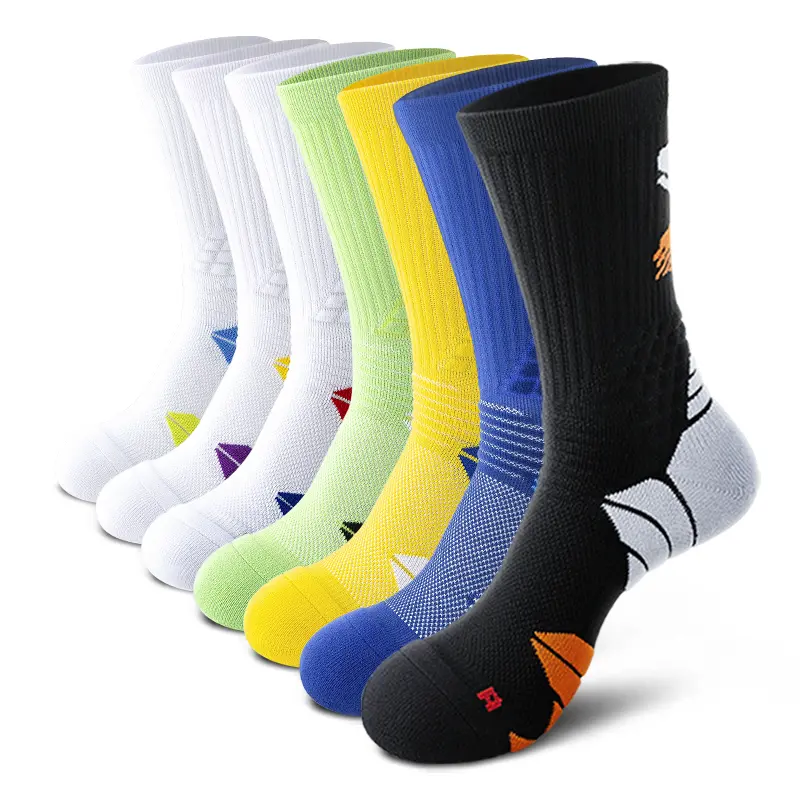 Men's Cotton Striped Compression Mid-Calf Socks (3-5 Pairs) - Elastane, Athletic, Chic, Warm Thick Cushioned, Absorbent, Wear-Resistant, Deodorant, Machine Washable for Autumn Winter Hiking, Daily Use, Compression Stockings