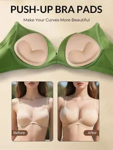 4Pcs Adhesive Bra Pads Inserts, Push Up Breast Enhancer  Inserts, Sticky Bra Padding for Sports Bra, Swimwear, Bikini, Wedding Dress & Everyday Outfits, Anti-Sagging Lifting Pads