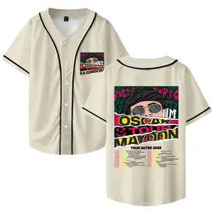 Custom Baseball Jersey - Oscar Maydon Tour 2025 - Plaid Fabric - Unisex - Music Tour Graphic Design Shirt - Streetwear Shirt - Casual Shirt #baseballjerseys #baseballjersey	#album #Rockband #MusicTour #OscarMaydon #Tour2025