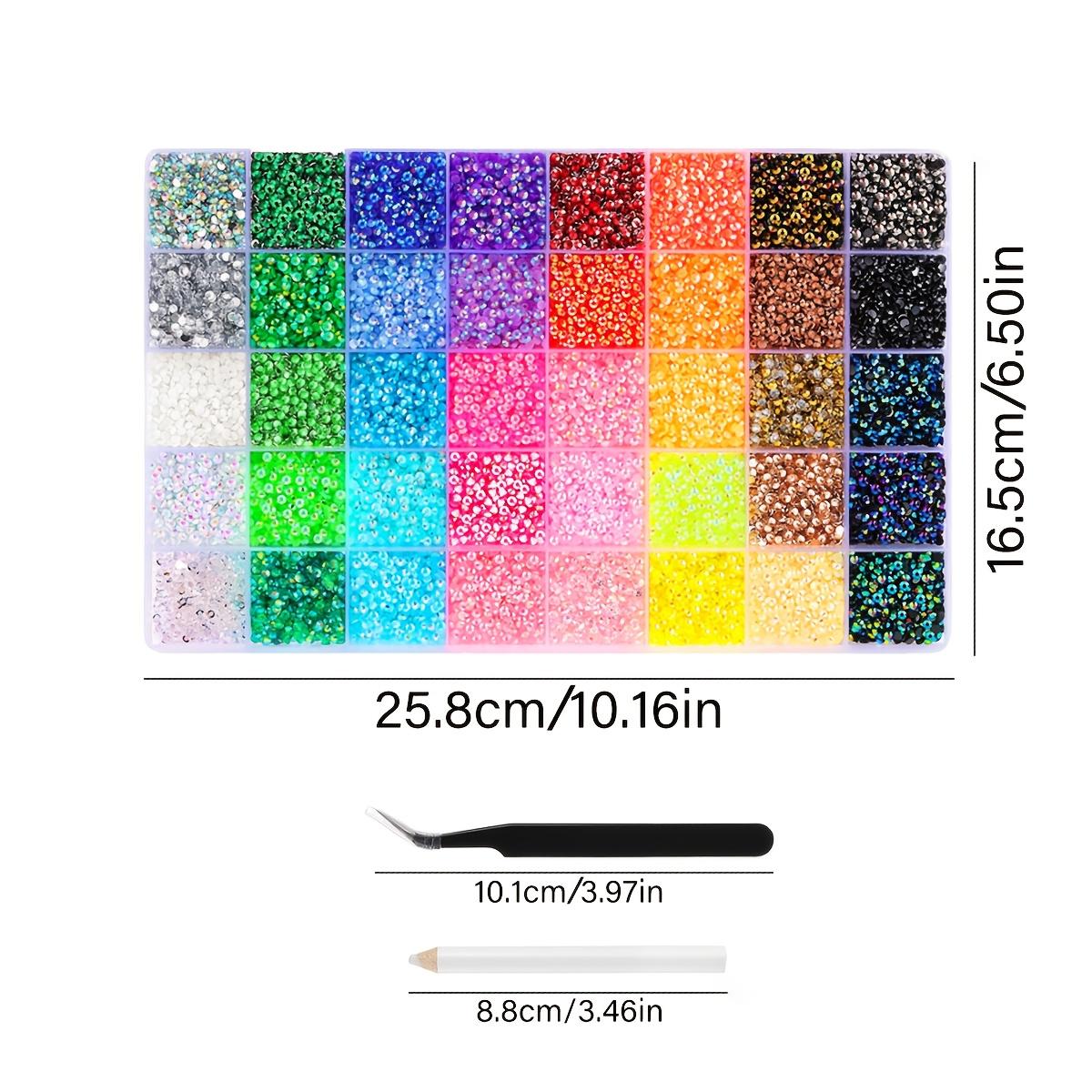 32000pcs 40 Color Jelly Water Droplets, 3mm Resin Flatback Rhinestones for Diamond Art, Bedazzler, with Applicator And Tweezers for Crafts, Shoes, Nails, And Jewelry