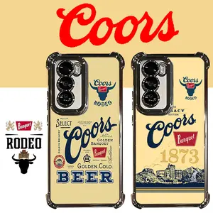 Coors Beer Cow Cowboy Vintage Western Style Aesthetic Electroplated TPU Casing For SAMSUNG GALAXY S22 S23 S24 FE ULTRA PLUS Four Corners Anti-Fall Transparent Soft Silicone Gift Shockproof Protection Anti-Drop Protective Protector Phone Cases Shell Cover