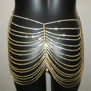 Saya Rhinestone Chain Shorts