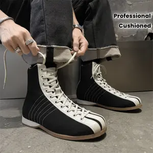 UYCEKK Professional Boxing and Wrestling Training Shoes| Breathable Faux Mid-Calf Martial Arts Boots with Non-Slip Rubber Soles, Lightweight Cushioned EVA Insoles and Arch Support - Unisex for Youth - Suitable for Boxing, Taekwondo