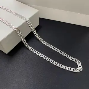 Flat Mariner Chain 6MM 22`` inches, best seller silver plated tiktokshopspringglowup