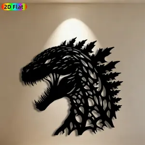 1pc Godzilla Metal Wall Art, Ferocious Godzilla Statue Mural, Ideal Gift for Halloween, New Year, Monster Decor Enthusiasts, Rust-Resistant Metal Wall Decor Wall Sculptures, Perfect for Home Wall & Garden Fence, Eye-Catching Outdoor & Indoor Decor