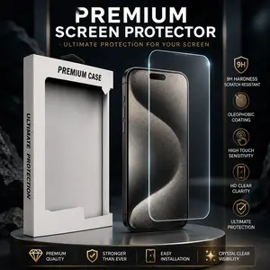 Tempered Glass Screen Protector for iPhone 17 16 Pro Max 9H Hardness Ultra Clear 2.5D Edges Fingerprint Resistant Bubble Free Installation Casing Compatible Smartphone Accessories