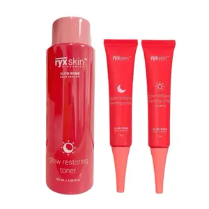 RYX Skin Glow Bomb Daily Care Kit –  Toner, Day Cream SPF 30 & Night Cream | Infused with Niacinamide, Vitamin C, Vitamin E & Centella Asiatica - Big Size