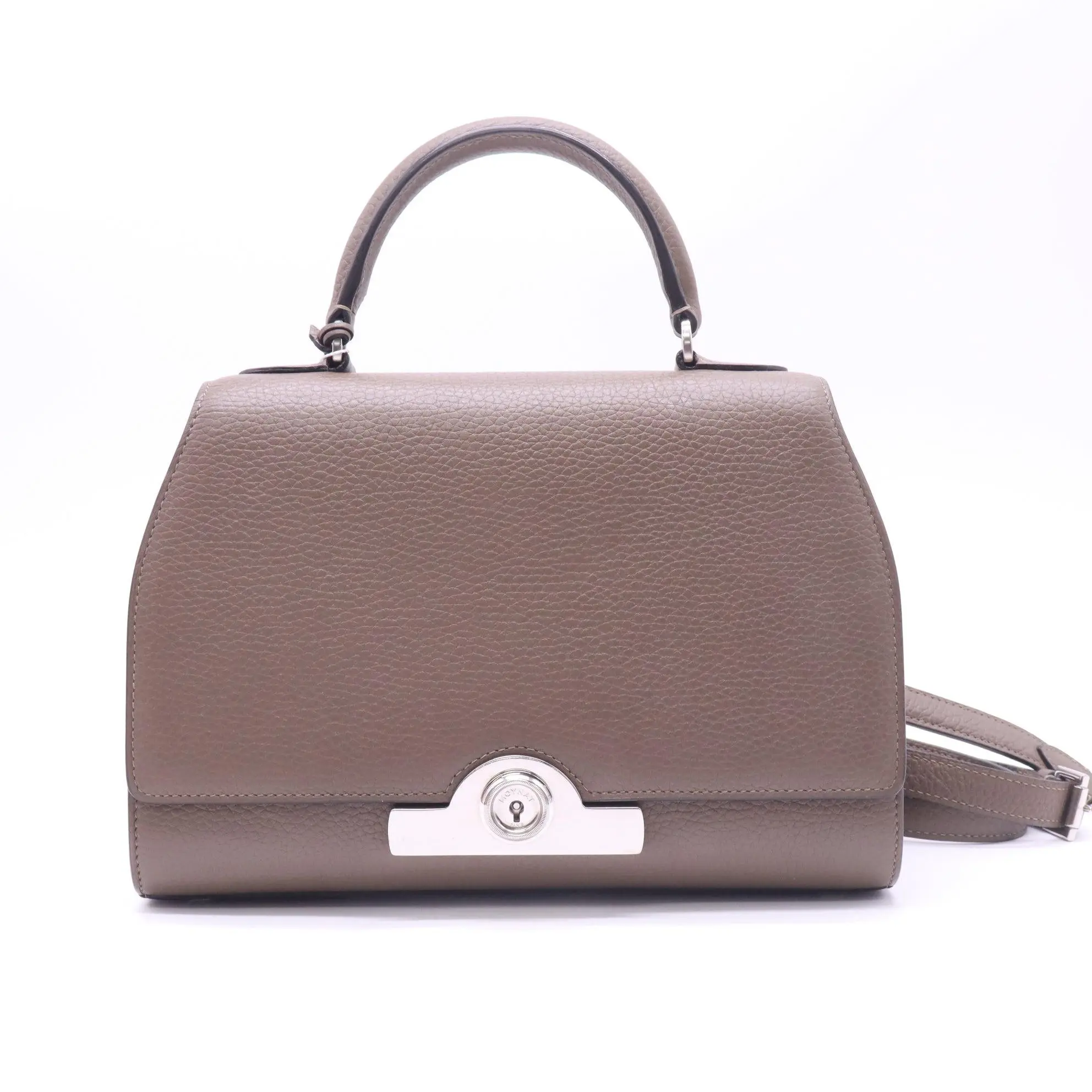 Pre-owned MOYNAT Leather Top handle bag Rejane PM Taurillon Handbag twins LDZ424