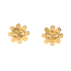 Pre-owned CHANEL Brass Small Leather Goods Coco Mark Earrings Jewelry