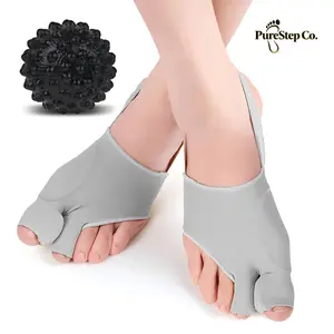 2Pcs Hallux Valgus Bunion Corrector Splint Brace Big Toe Straightener Separators for Men Women Soft Breathable Day Night Toe Alignment   Bonus Massage Ball