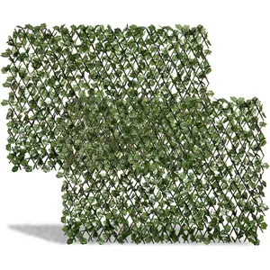 Expandable Fence  Screen for Balcony Patio Outdoor, Faux Ivy Fencing Panel for Backdrop Garden Backyard  Decorations - 2PACK