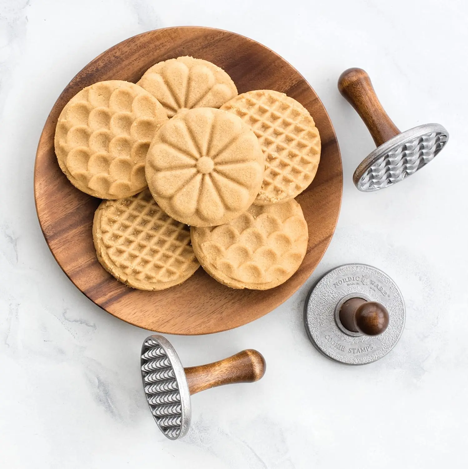 Nordic Ware Heirloom Cookie Stamps (Set of 3), Sturdy Cast Aluminium Cookie Stamp Set, Cookie Press Set Made in the USA, Sturdy and Durable Biscuit Maker...