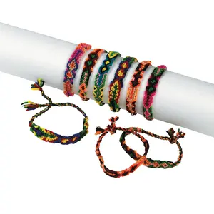 11" Nylon Woven Patterns & Colors Friendship Bracelets - 12 Pc.
