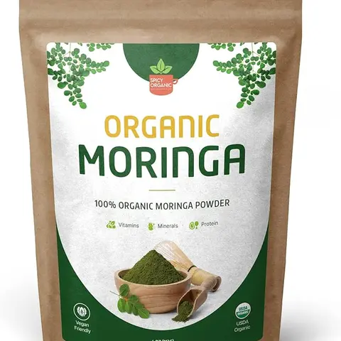 Green Moringa Superfood Powder 4 oz. - 100% Pure Moringa Oleifera Leaf Powder for Tea and Hair, Nutrient-Rich Energy Booster - Certified USDA Organic, Non-GMO, and Raw from India Beverage
