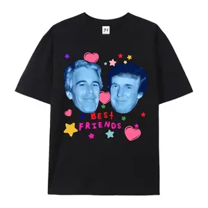 Best Friends Trump & Epstein Meme Graphic T-Shirt | Controversial Political Parody Tee for Men & Women UBG