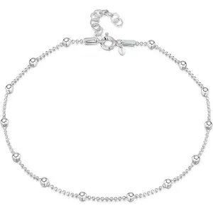 925 Fine Sterling Silver 1 mm Adjustable Anklet