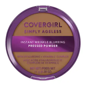 Covergirl Simply Ageless Instant Wrinkle Blurring Pressed Powder Soft Sable 0.39 Oz with Hyaluronic & Vitamin C Complex
