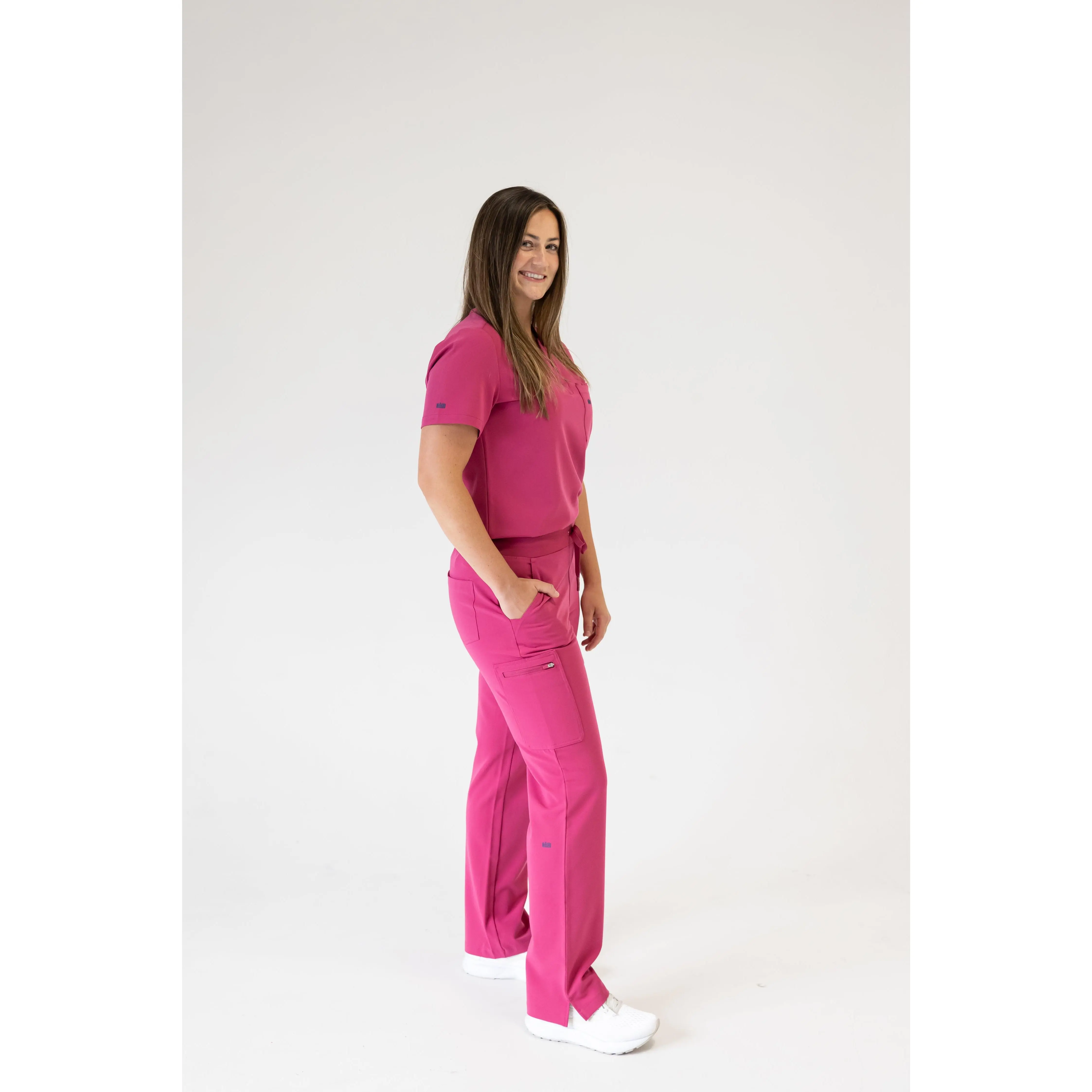 Women Classic Fit Scrub Pant (Pink)