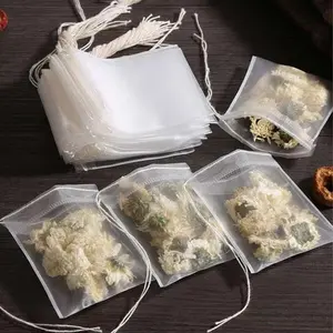 Disposable Tea Bag (100pcs), Tea Infuser Bag with Detangling Drawstring, Spice Filter Bag, Tea Food Strainer Bag for Home Kitchen, Household Kitchen Food Products