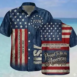 Vintage USA Birthday 250th Anniversary Hawaiian Shirt, America 250 Button Shirt, Patriotic Eagle, Statue Of Liberty, 250 Years Of Freedom and Faith Gift 62K