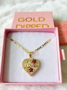 Red Love Heart (Figaro Chain)