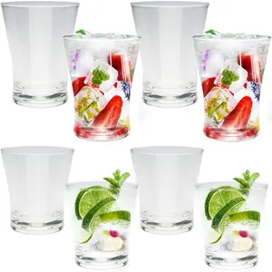 Clear Plastic Tumblers Set of 4 (16oz) and Set of 4 (12oz), Acrylic Reusable Drinking Glasses Water Tumblers, BPA-free Water Cups for Parties, Holidays, Everyday Use