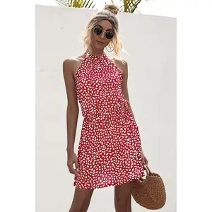 Printed Grecian Neck Mini Dress