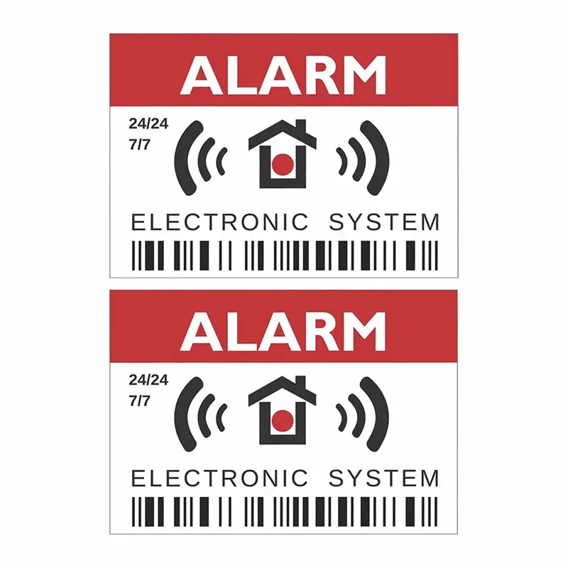 3"*2" 2PCs Intruder Alarm Warning Security Stickers, Vinyl Decals