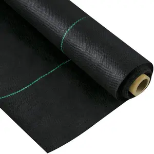 Woven Weed Barrier Fabric, 3FTx50FT 5OZ Heavy-Duty High-Permeability Polyethylene Ground Cover, Geotextile Underlayment for Flower Beds, Vegetable Gardens