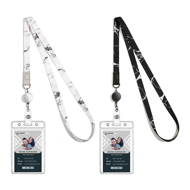 Retractable Badge Holder with Lanyard for Women Men, 2pcs/set Waterproof Employee Card, ID Card and Name Tag Holder for Office, School, Hospital