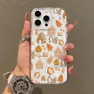 Soft Girl Magnetic Case for iPhone11/12/13/14/15/16/17/promax, Gingerbread House Pattern Lightweight, Drop-Proof, MagSafe Compatible | Perfect for Teen Girls