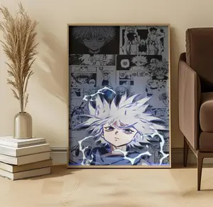 Killua Lightning Form Wall Art, Hunter x Hunter Poster With Intense Energy, Manga Style Prints For Fan Decor, Not Included Frame