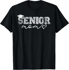 100% Cotton Senior Mom 2026 Proud Mom Of A Class Of 2026 Graduate Mother T-Shirt