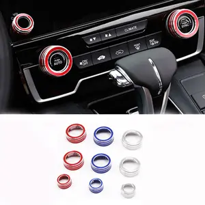 Honda Crv 17-21 Interior Decoration Set, Car Interior Accessory, Aluminum Alloy Anti-Cut Durable Air Conditioning Knob & Volume Control Circle Accessories