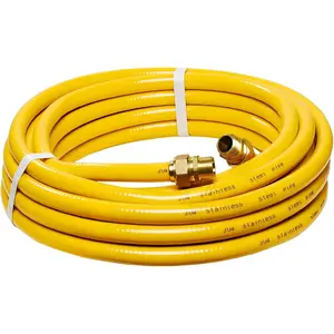 CSST 1/2" Gas Line 70ft Corrugated Stainless Steel Tubing Flexible Gas Line 1/2inch  Gas Hose Pipe Kit with 2 Male Adapter Fittings