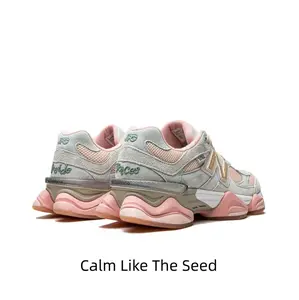 This muted two-tone pastel trainer is a game-changer for street OOTDs!Multi-splice upper brings delicate vintage texture, cushioned thick sole supports all-day walking. Unique pink-gray colorway stands out from plain sneakers for soft street style lovers.