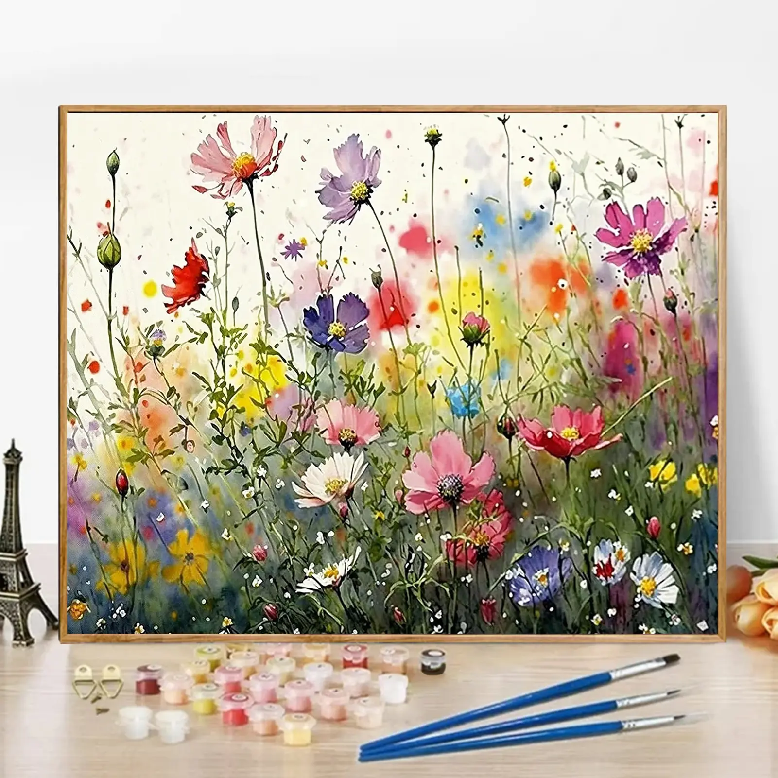 Paint By Numbers Kit for Adults Beginners - 16x20in/40x50cm Color Canvas, Easy DIY Flower Acrylic Painting Set, DIY Painting Supplies - Wall Decor for Living Room and Bedroom, Creative Gift for Birthday, Mother's Day and Christmas, Without Frame