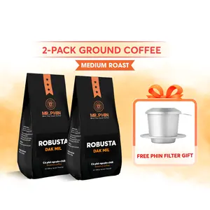 Robusta Dak Mil Ground Vietnamese Coffee with Phin Filter (2.2 lb/2 Pack)