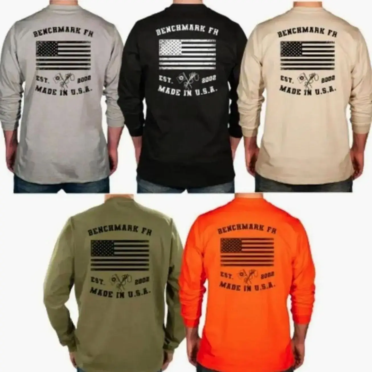 Benchmark FR Flagship USA Flame Resistant Shirt Sweatshirt, Mens Pullover Printed Shirt, Menswear Graphic Hoodie, Unisex Tshirt 140 0X7