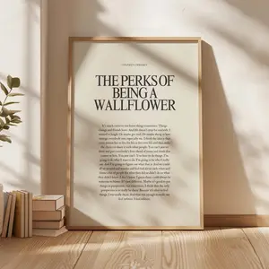 Poetry Prints, Literary Art, Stephen Chbosky 'the Perks of Being a Wallflower', Book Quotes, Room Decor, Unframed