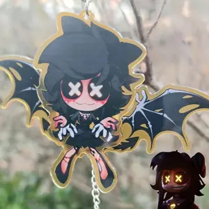 Anime Murder Drones Cosplay Key Chain Movable Wig Acrylic Cartoon Figure Keychain Backpack Decoration Keyring Props