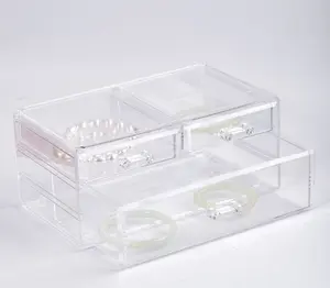Ceći Design Clear Cosmetics Organizer Stackable Makeup Storage Drawers,3 Drawers for The Home Edit Containers For Jewelry Hair Accessories Nail Polish Lipstick Make up Marker Pen