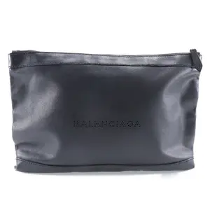 Pre-owned Balenciaga Lambskin Tote Bags Navy Clip M Clutch Bag
