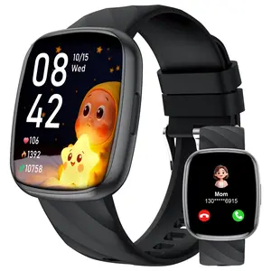 Transformers Kids' Smartwatch 1.6-inch Fitness Tracker with Heart Rate Monitor Sleep Tracking IP68 Water Resistance 12/24-hour Format Educational Toys Birthday Gifts for Girls Ages 3-12 Wearable Adjustable Bluetooth Charging Smartphone Wristwatch