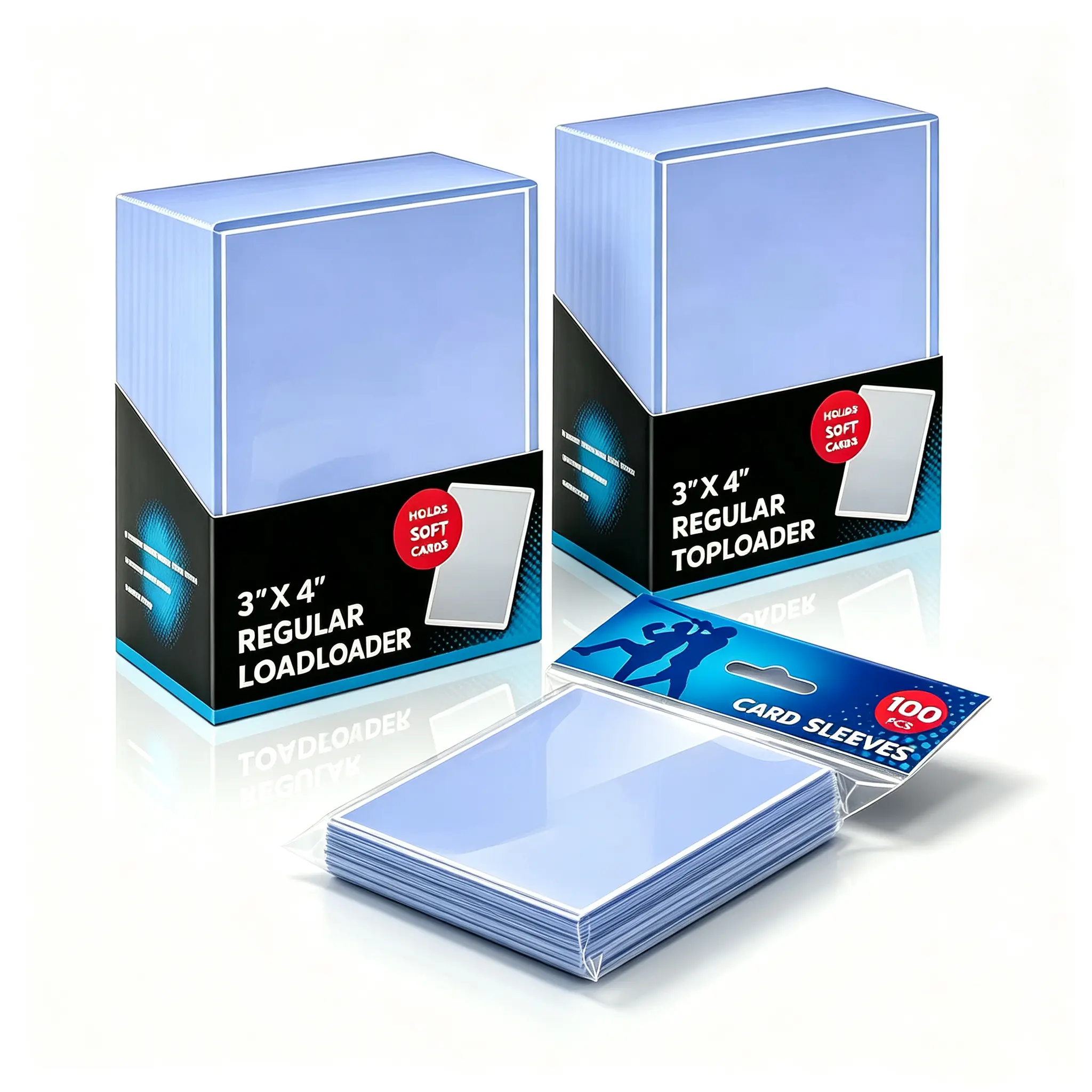 Ultimate Card Protection Combo – 50 Rigid Toploaders + 100 Soft Sleeves, 3"x4" – Perfect for Pokemon, Baseball, Football, MTG, Trading Cards