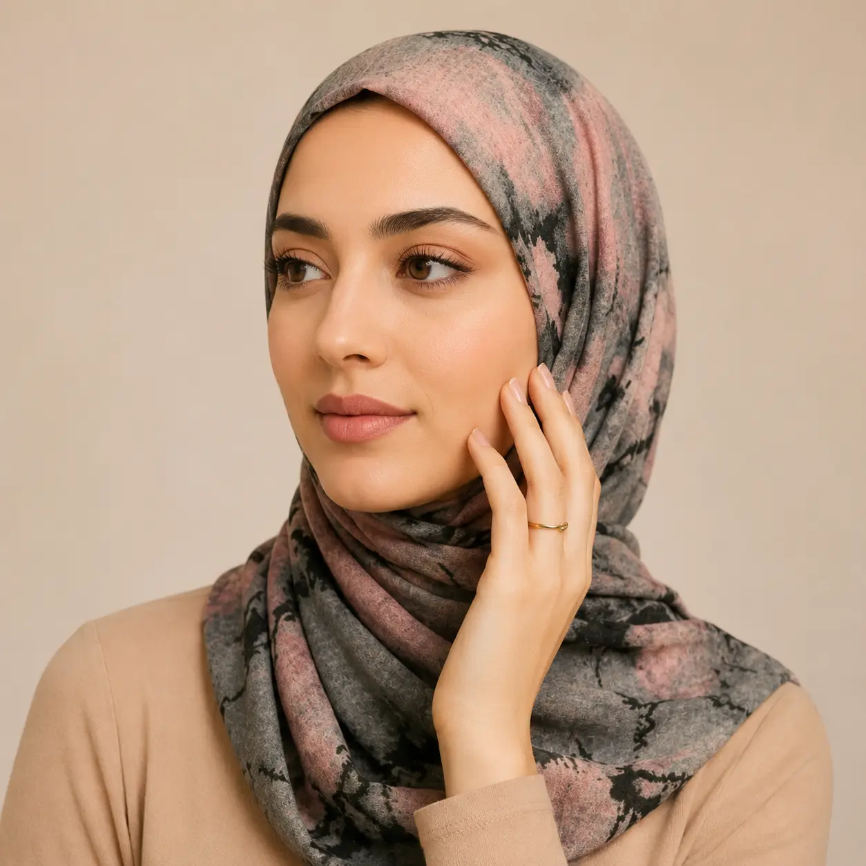 Enchanted Rose Printed Modal Hijab