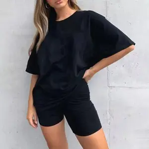 Lady Summer Outfits Elastic Waist Tracksuit Set Women's Two Pieces Sports Casual